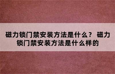 磁力锁门禁安装方法是什么？ 磁力锁门禁安装方法是什么样的